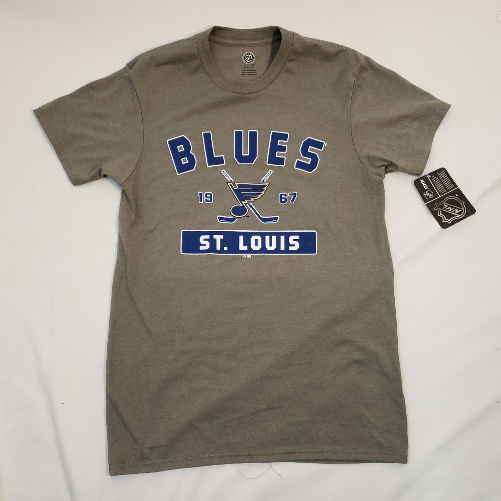 NHL St. Louis‎ Blues Gray Heritage T-Shirt Mens Sma
